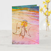 Noël ange haricot se réjouir carte de vacances (Fleur jaune)