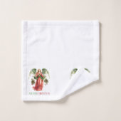 Noël Angel Fancy Joyeux Noël Typographie (Gant de toilette)