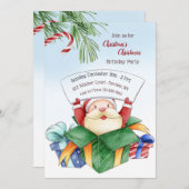 Noël Anniversaire fête de l'aquarelle Invitation (Devant / Derrière)