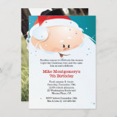 Noël Anniversaire Invitation de fête Père Noël (Devant / Derrière)