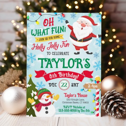 Noël Anniversaire Invitation enfants