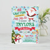 Noël Anniversaire Invitation enfants (Debout devant)