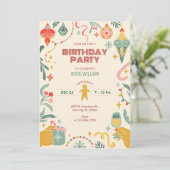 Noël anniversaire ornements Invitation (Debout devant)