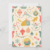 Noël anniversaire ornements Invitation (Dos)