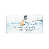 Noël Aquarelle Fox Retourner l'adresse Étiquettes (Devant)