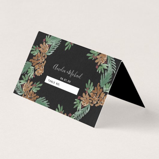 Noël Aquarelle Pinecones Mariage Siège (Front)