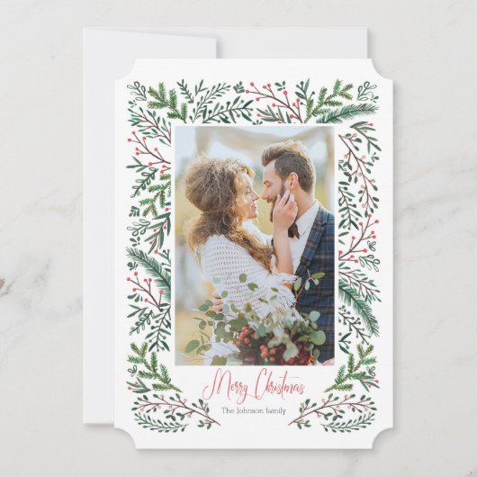 Noël | Arbre des pins | CARTE PHOTO (Devant)