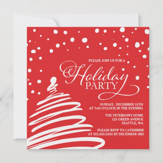 Noël Arbre et Fête de la Neige Invitation (Devant)