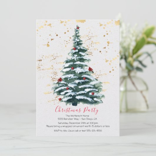 Noël Arbre Fête Invitation (Debout devant)