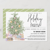 Noël Arbre Fête Invitation avec Cadeaux (Devant / Derrière)