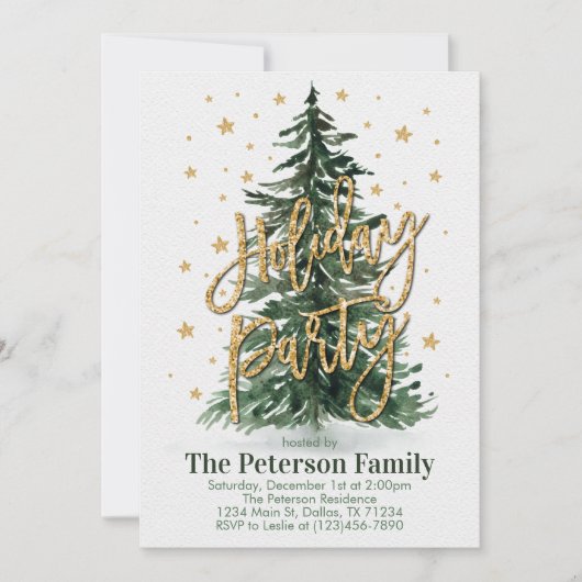 Noël Arbre Fête Invitation Invitation (Devant)