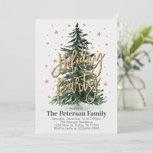 Noël Arbre Fête Invitation Invitation (Debout devant)