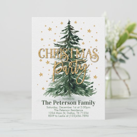Noël Arbre Fête Invitation Invitation (Debout devant)
