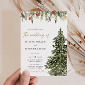Noël Arbre Lumières Mariage d'hiver Invitation