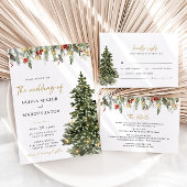 Noël Arbre Lumières Mariage d'hiver Invitation