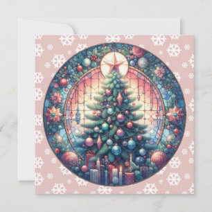 Noël Arbre rond Carte de voeux Noël
