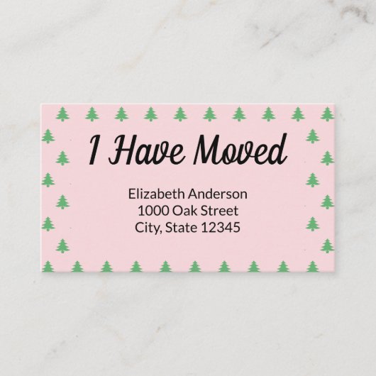 Noël Arbre rose Faire-part de déménagement (Devant)