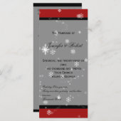 Noël Arbre Snowflakes Programme de Mariage Rouge (Devant / Derrière)