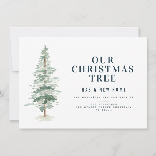 Noël arbre vacances déménagement faire-part (Devant)
