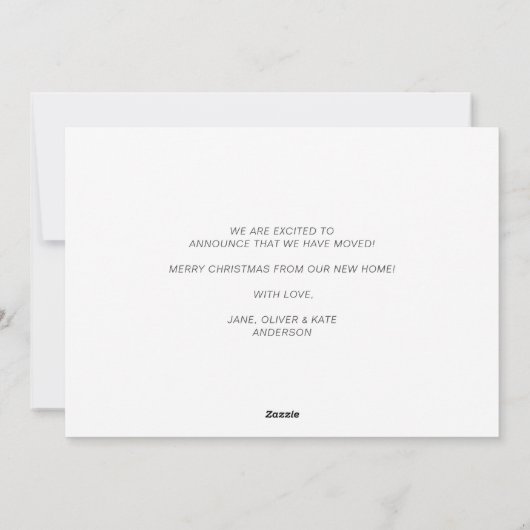 Noël arbre vacances déménagement faire-part (Dos)