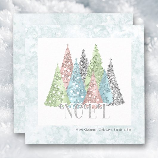 Noel Arbres de Noël Moderne Carte de vacances
