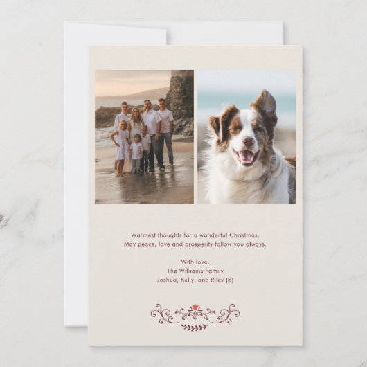 Noël Art folk Carte photo de vacances (Dos)