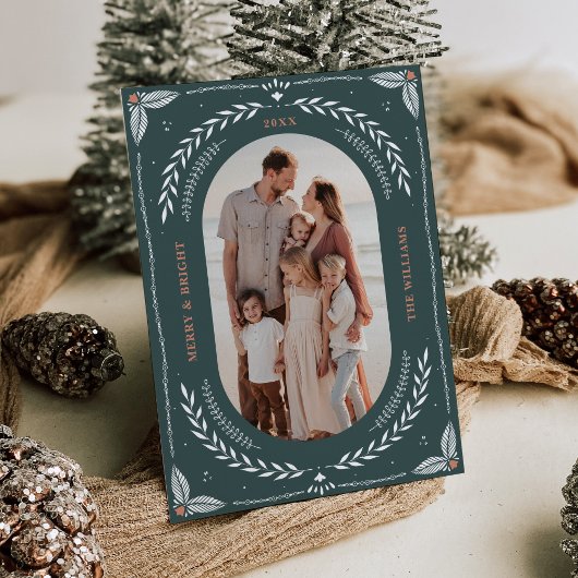 Noël Art folk Carte photo de vacances