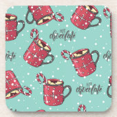 Noël au cacao chaud | Ensemble de Dessous de verre (Devant)