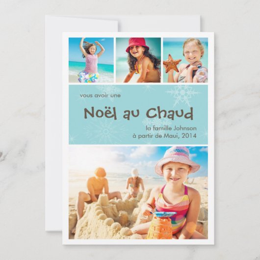 Noël au Chaud 4 carte de foto de vacances (Voorkant)