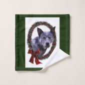 Noël australien de chien de bétail (Gant de toilette)