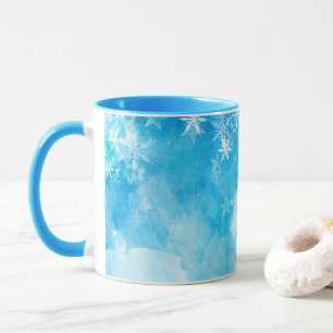 Noël aux flocons bleus élégants  Mug classique
