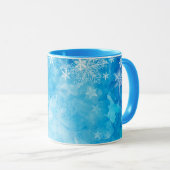 Noël aux flocons bleus élégants| Mug classique (Devant droit)