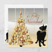 Noël avec Bella Carte Espagnole/Invitation (Devant / Derrière)