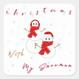 Noël avec mon bonhomme de neige Autocollant de N