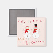 Noël Avec Mon Snowman | Magnet de Noël mignon (Recto/Verso)