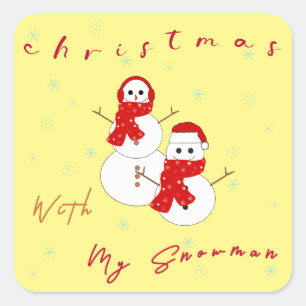 Noël Avec Mon Snowman Sticker de Noël mignon