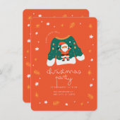 Noël avec Père Noël Invitation (Devant / Derrière)