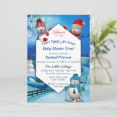 Noël Baby Boy Arrivée Invitation (Debout devant)