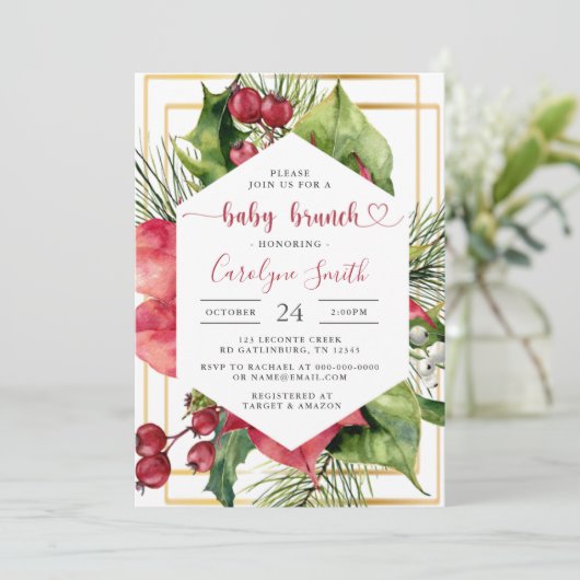 Noël Baby Brunch Invitation (Debout devant)