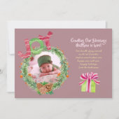 Noël Baby Faire-part de naissance moderne (Devant)