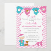 Noël Baby Girl Shower Invitation (Devant / Derrière)