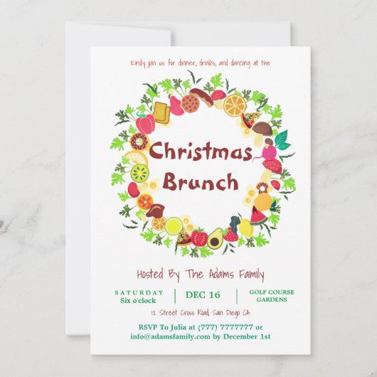 Noël Barbeque Brunch Invitation (Devant)