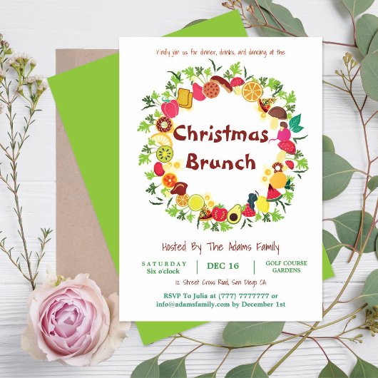 Noël Barbeque Brunch Invitation
