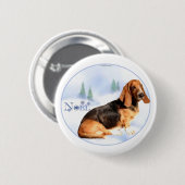Noel Basset Hound Button (Voorkant /achterkant)