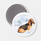 Noel Basset Hound Magnet (Recto/Verso)