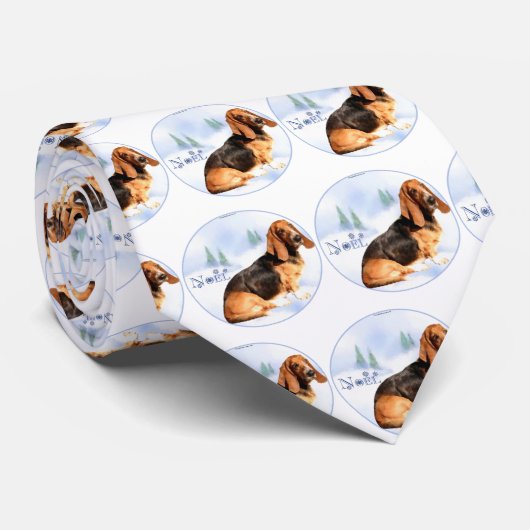 Noel Basset Hound Stropdas (Opgerold)