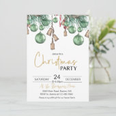 Noël Baubles Dîner Fête Invitation (Debout devant)