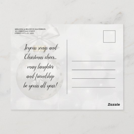 Noël Baubles Fête Noël Invitation (Dos)