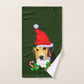 Noël beagle Père Noël (Serviette à main)