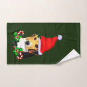 Noël beagle Père Noël (Serviette à main)